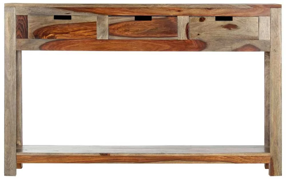 Konsolinis staliukas su 3 stalčiais, 120x30x75cm, rausv. dalb.