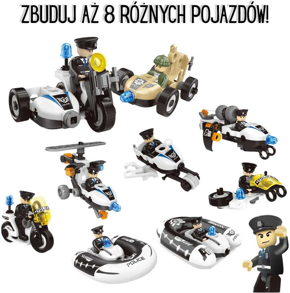 Konstruktoriaus rinkinys Sukurk policijos transportą WOOPIE