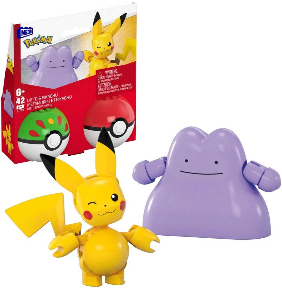 Megabloks,Pokémon Konstruktorius MEGA Pokemon Pokeball Ditto & Pikachu JCT43