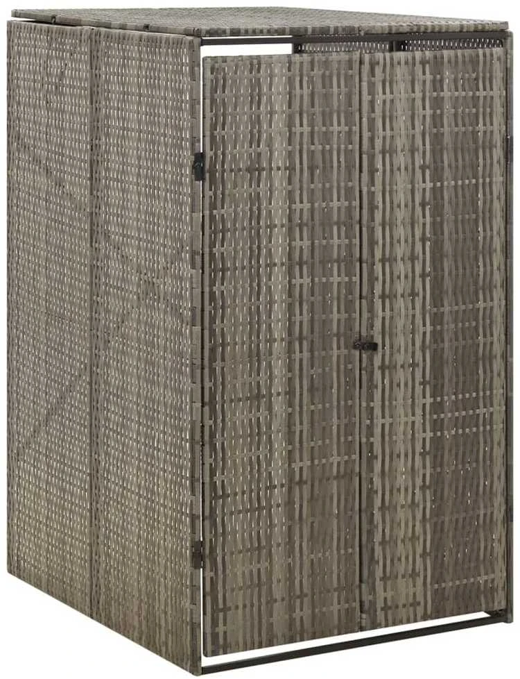 Konteinerio stoginė, pilka, 70x80x117cm, poliratanas, vienvietė