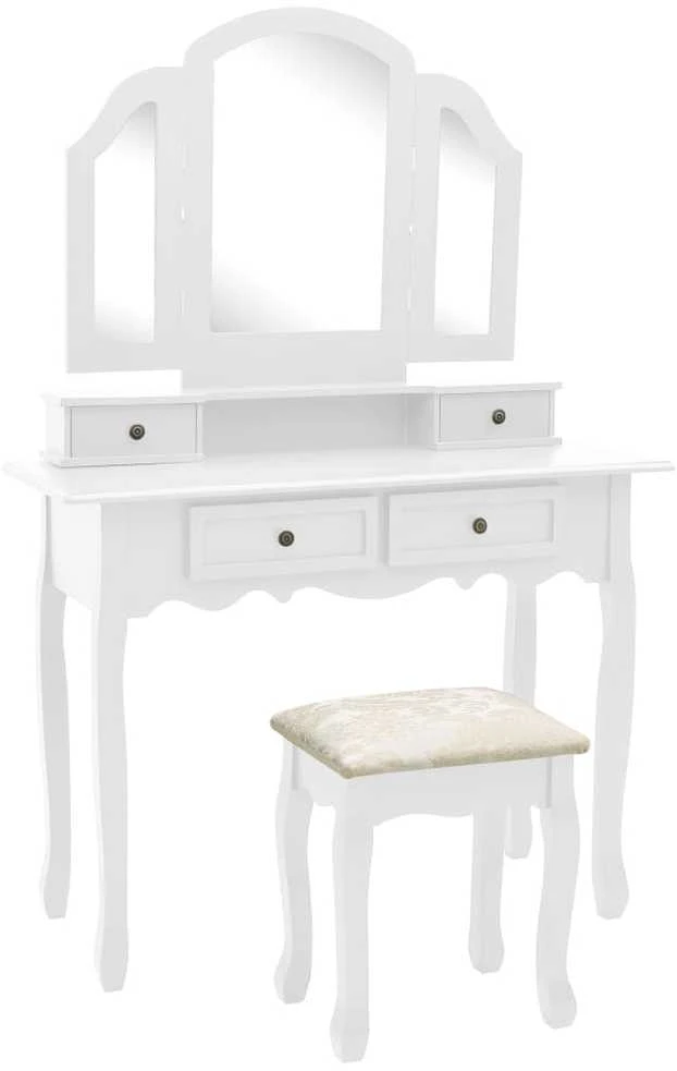 Kosmetinio staliuko rinkinys, baltas, 100x40x146cm, paulovnija