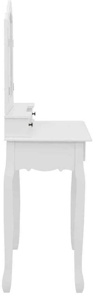 Kosmetinio staliuko rinkinys, baltas, 80x69x141cm, mediena