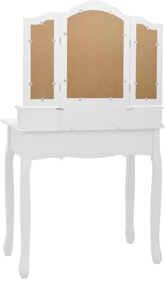 Kosmetinio staliuko rinkinys, baltas, 80x69x141cm, mediena
