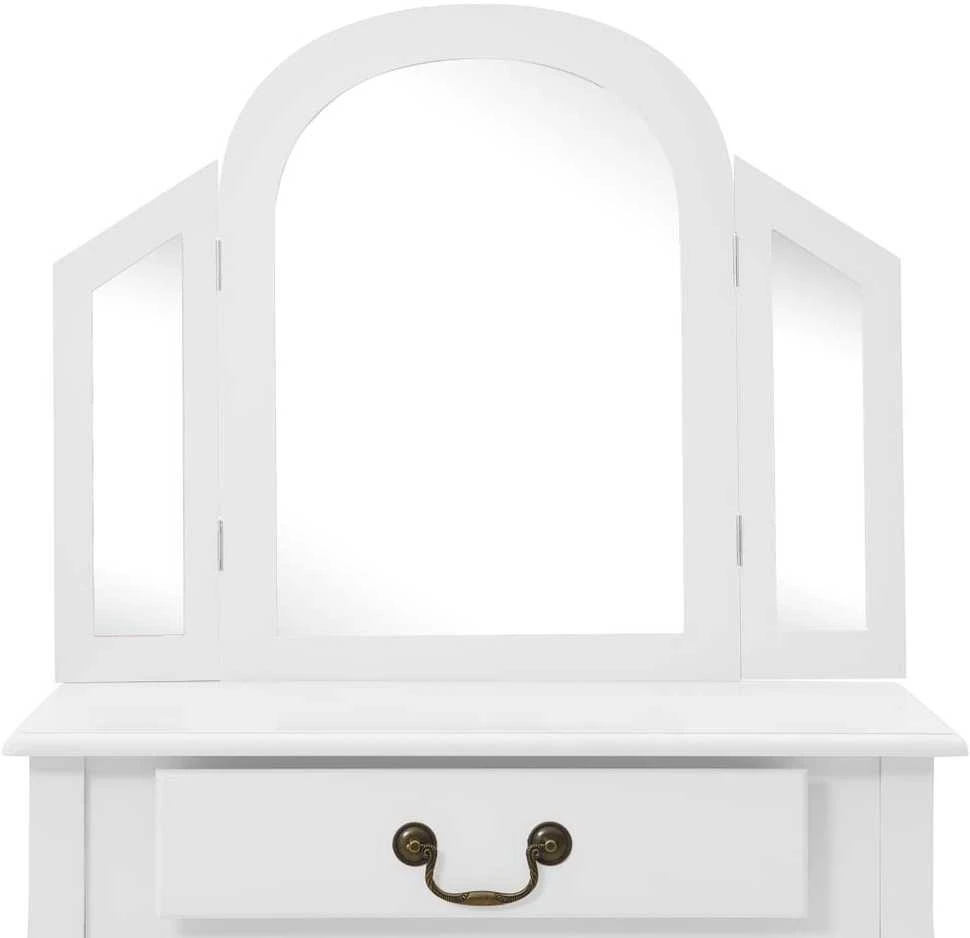 Kosmetinis staliukas, baltas, 65x36x128cm, paulovnija ir MDF