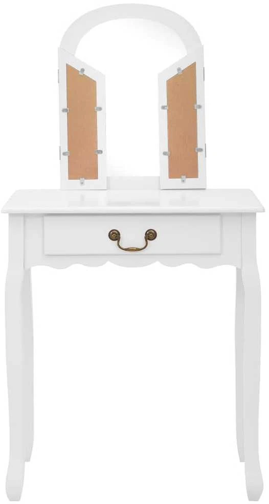 Kosmetinis staliukas, baltas, 65x36x128cm, paulovnija ir MDF