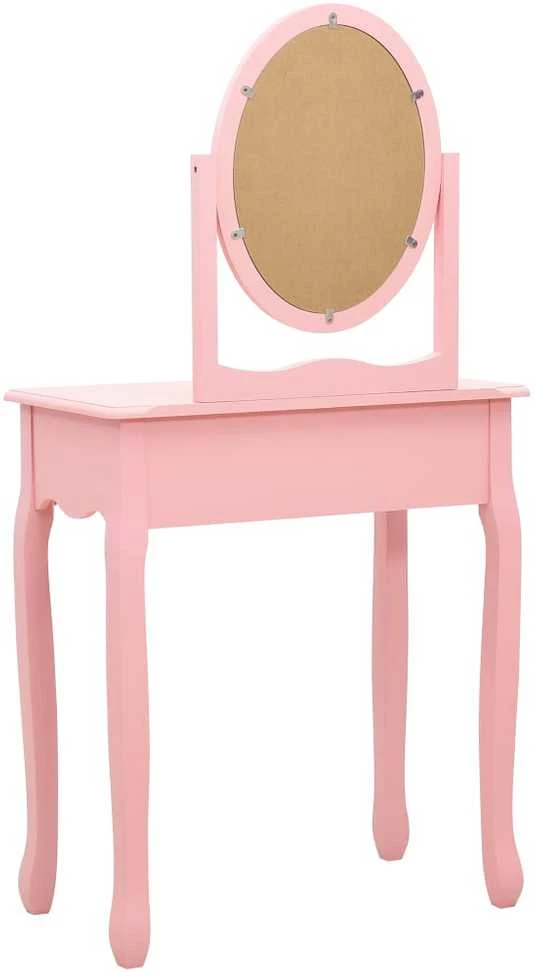 Kosmetinis staliukas, rožinis, 65x36x128cm, paulovnija ir MDF