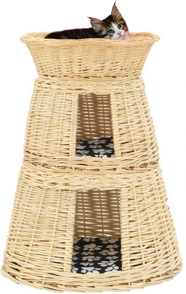 Krepšių katėms rinkinys, 3 dalių, 47x34x60cm, gluosnis