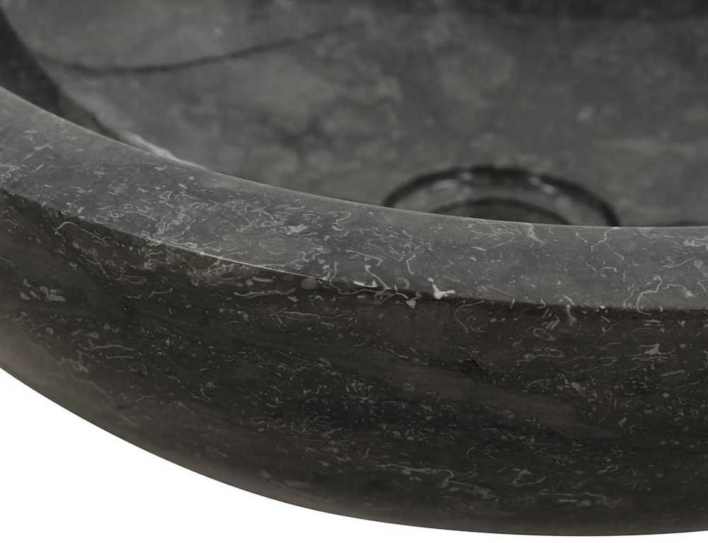 Kriauklė, juoda, 40x12cm, marmuras