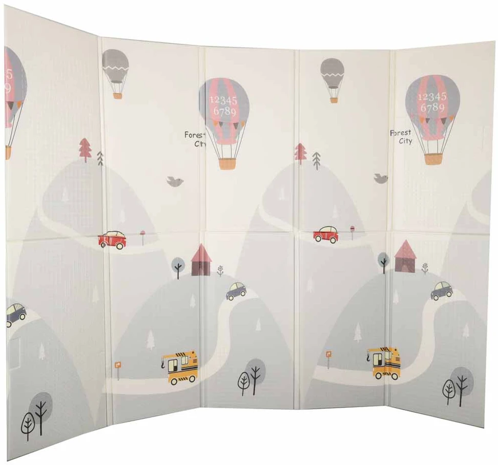 Roger Kūdikių putplasčio kilimėlis 150 x 200 cm dvipusis gatvių dizainas