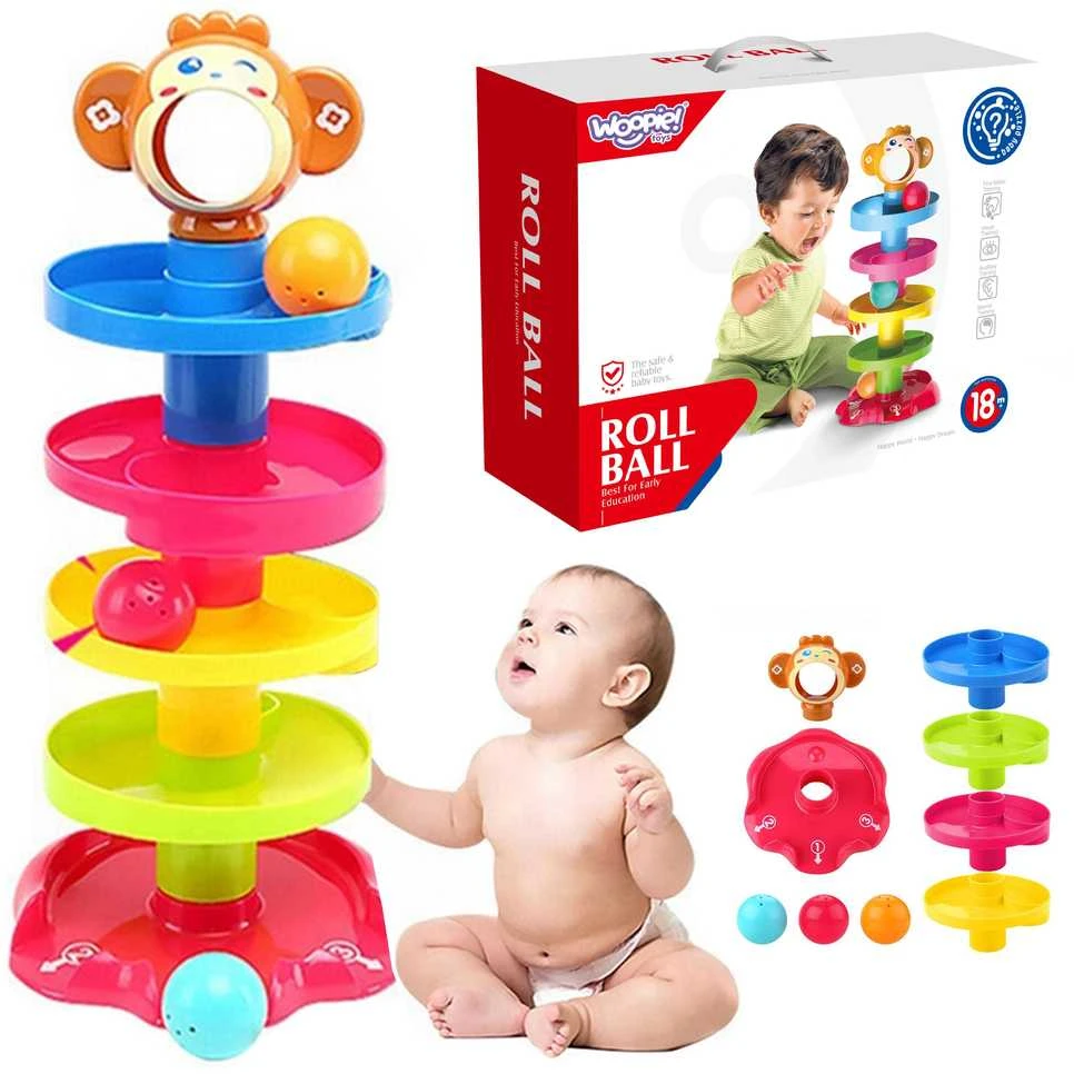 Kūdikių spiralinis kamuoliukų bokštas WOOPIE BABY