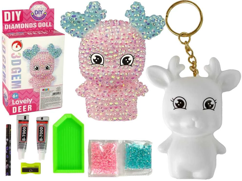 Lean Toys Kūrybinis rinkinys Diamond Reindeer 3D, rožinis