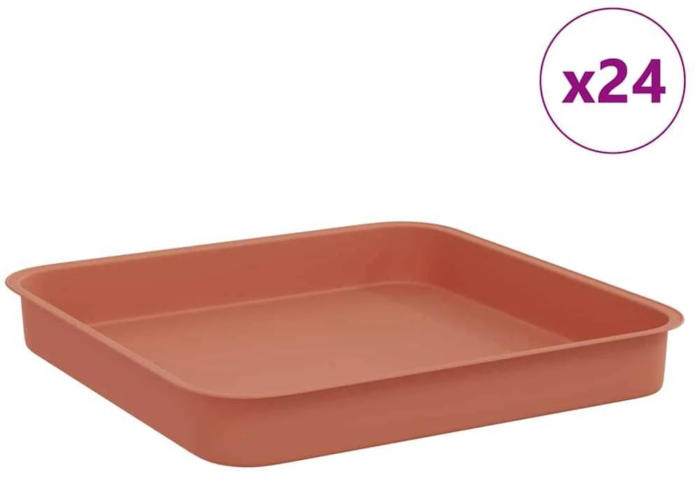 Kvadratinis gėlių padėklas 24 vnt. Raudona plyta 15 x 15 x 2 cm