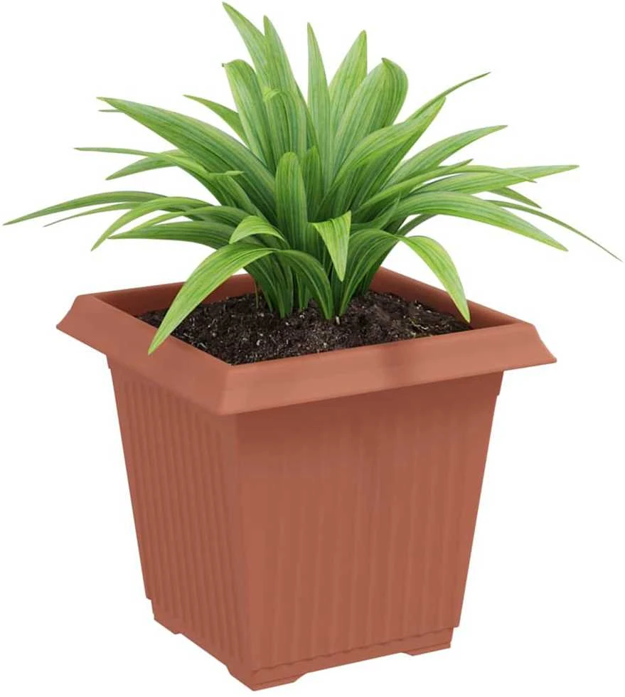 Kvadratinis gėlių vazonas 6 pcs Raudona plyta 16 x 16 x 14 cm