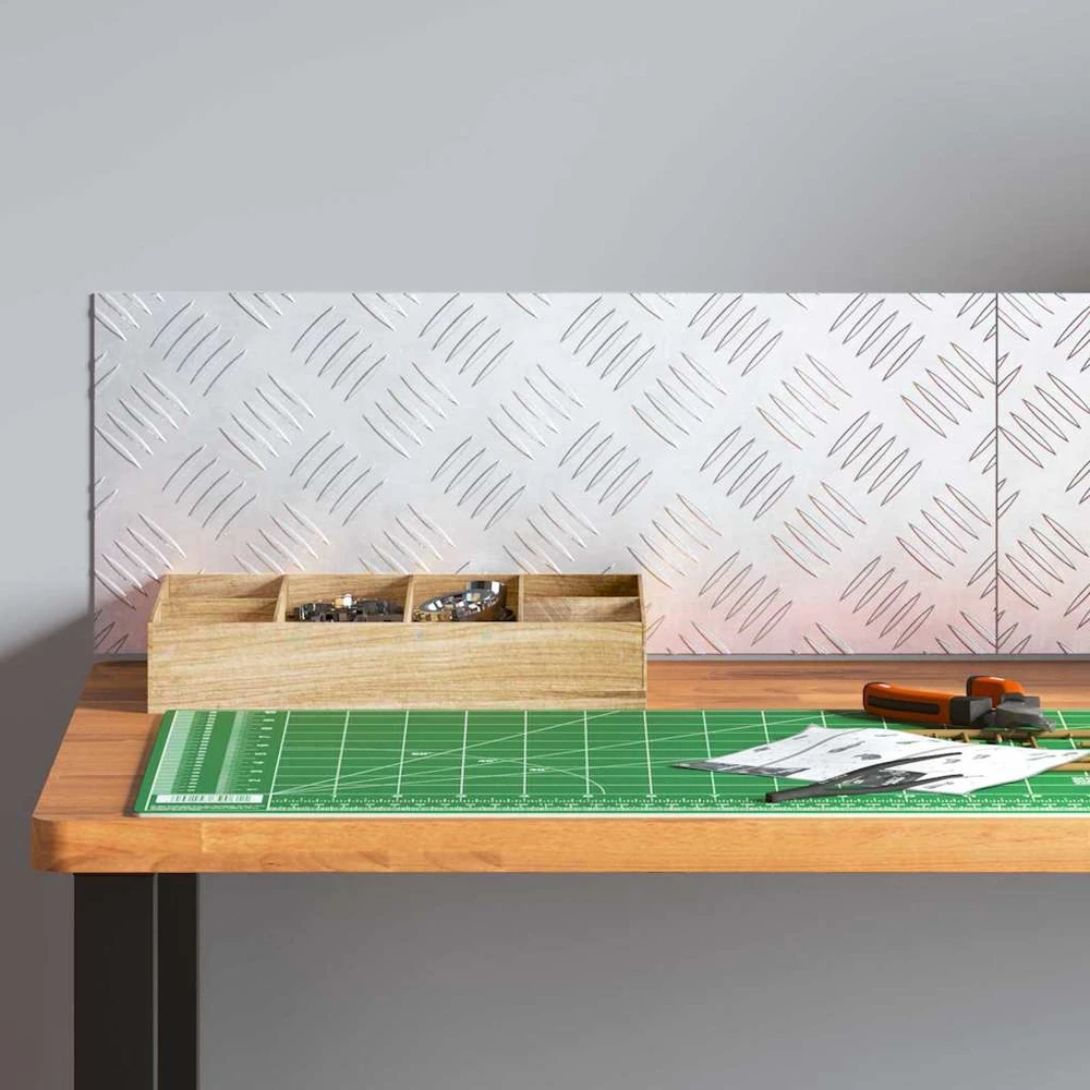 Laiptų danga 2 vnt. 50 x 20 cm Sidabro Aliuminis Stačiakampio