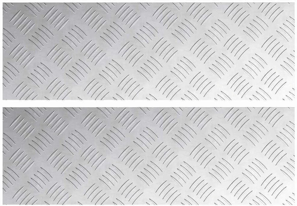 Laiptų danga 2 vnt. 60 x 20 cm Sidabro Aliuminis Stačiakampio