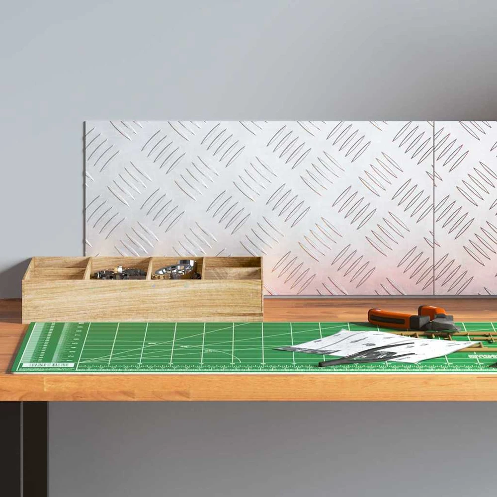 Laiptų danga 2 vnt. 40 x 20 cm Sidabro Aliuminis Stačiakampio