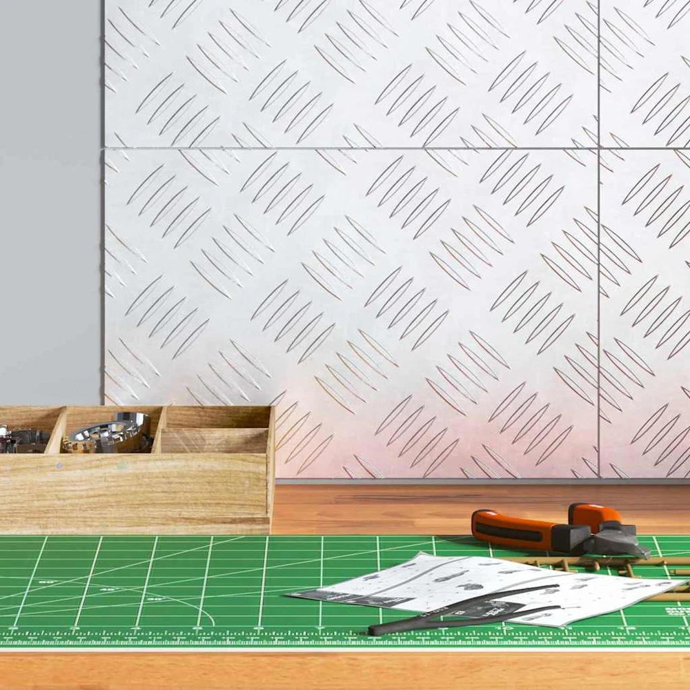 Laiptų danga 4 vnt. 30 x 20 cm Sidabro Aliuminis Stačiakampio