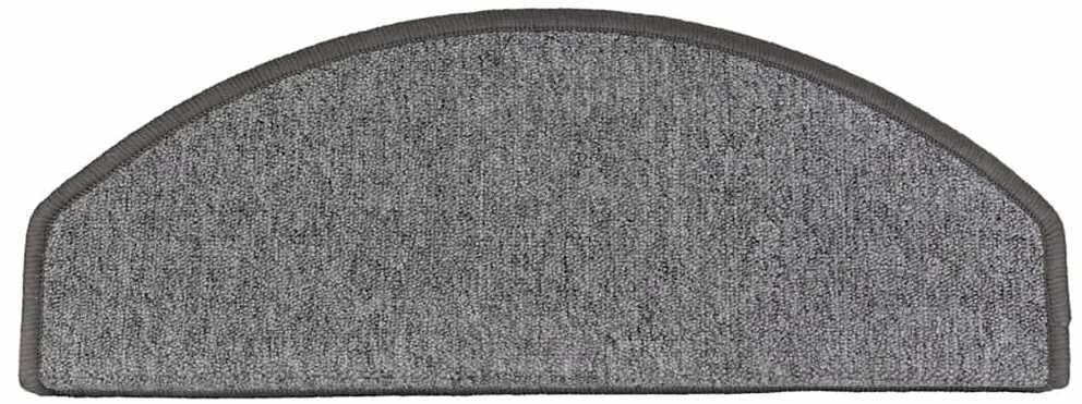 Laiptų kilimėliai, 10vnt., tamsiai pilkos spalvos, 65x24x4cm