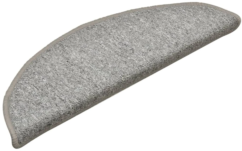 Laiptų kilimėliai, 15vnt., šviesiai pilkos spalvos, 56x17x3cm