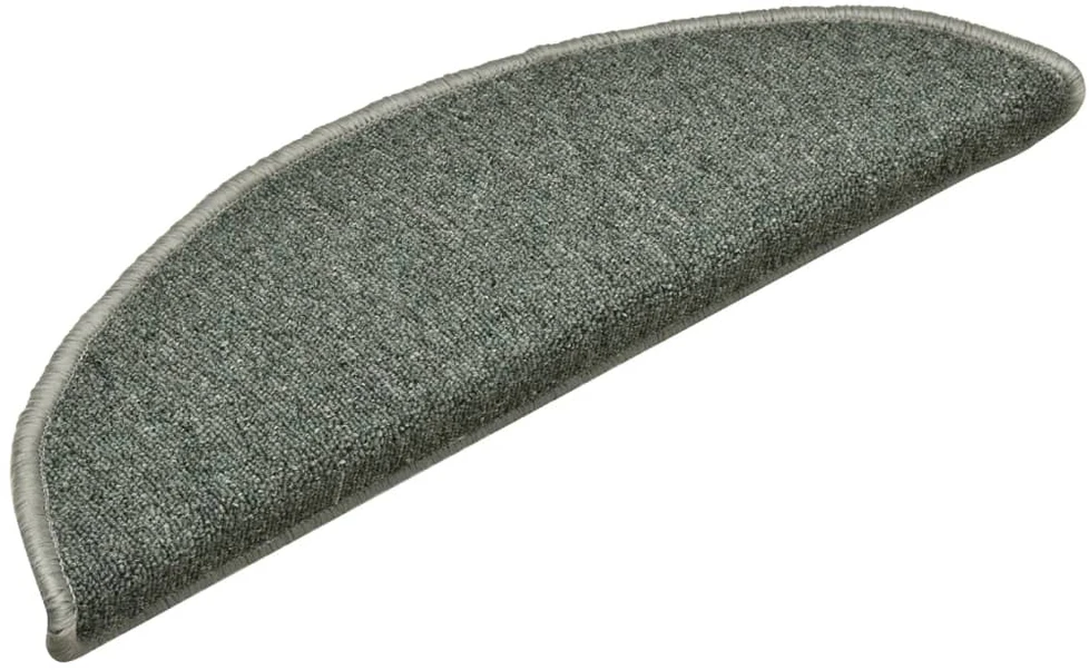 Laiptų kilimėliai, 15vnt., tamsiai žalios spalvos, 56x17x3cm