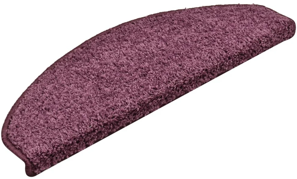 Laiptų kilimėliai, 15vnt., tamsiai violetiniai, 65x21x4cm