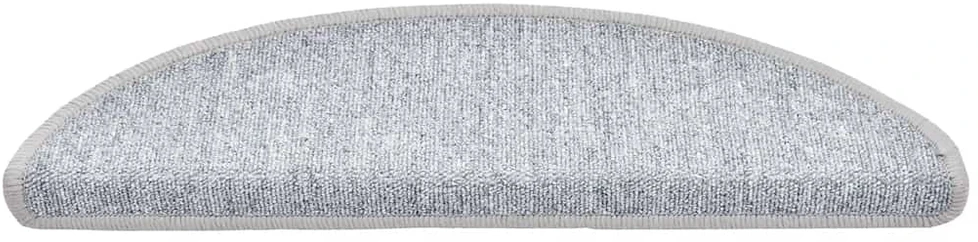 Laiptų kilimėliai, 20 vnt., 56x17x3 cm, šviesiai pilki, pusapvaliai