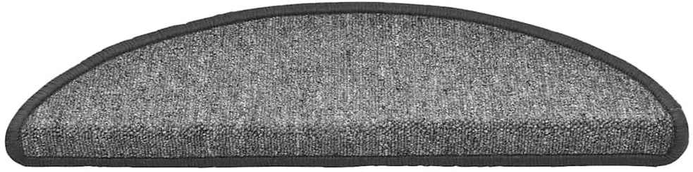 Laiptų kilimėliai, 20 vnt., 56x17x3 cm, tamsiai pilki, pusapvaliai