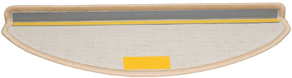 Laiptų kilimėliai, 20 vnt., 65x21x4 cm, kreminės spalvos, pusapvaliai, dideli