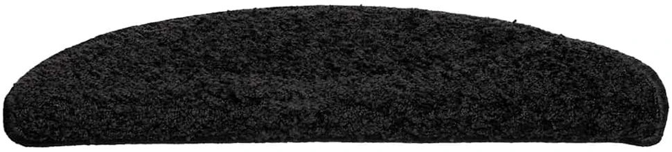 Laiptų kilimėliai, 20 vnt., juodi, 56x17x3 cm, pusapvaliai