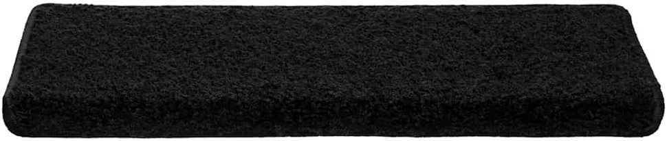 Laiptų kilimėliai, 20 vnt., juodi, 65x21x4 cm, stačiakampiai kraštai