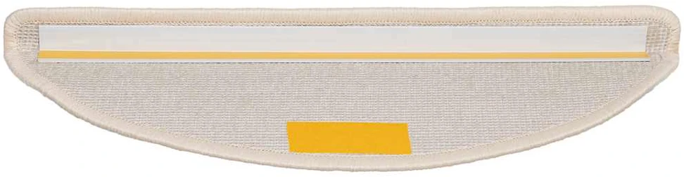 Laiptų kilimėliai, 30 vnt., 56x17x3 cm, balti, pusapvaliai