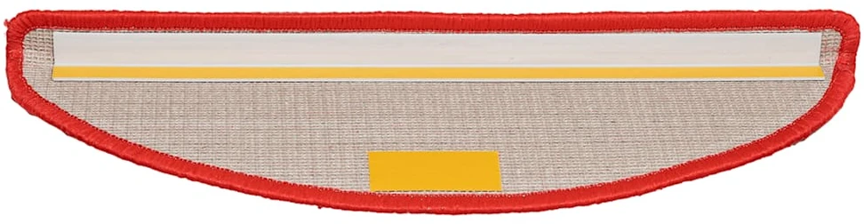 Laiptų kilimėliai, 30 vnt., 56x17x3 cm, raudoni, pusapvaliai