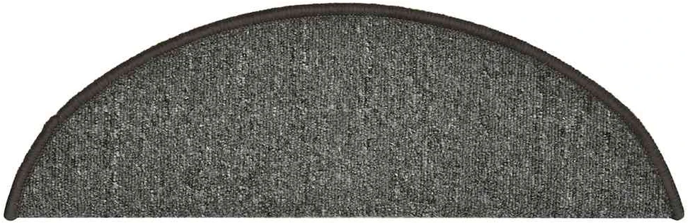 Laiptų kilimėliai, 30 vnt., 56x17x3 cm, tamsiai pilki, pusapvaliai