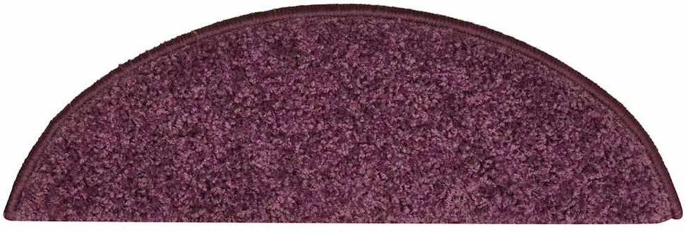Laiptų kilimėliai, 30 vnt., 56x17x3 cm, tamsiai violetiniai, pusapvaliai