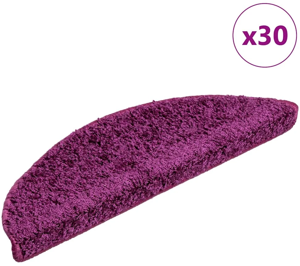 Laiptų kilimėliai, 30 vnt., 56x17x3 cm, violetiniai, pusapvaliai