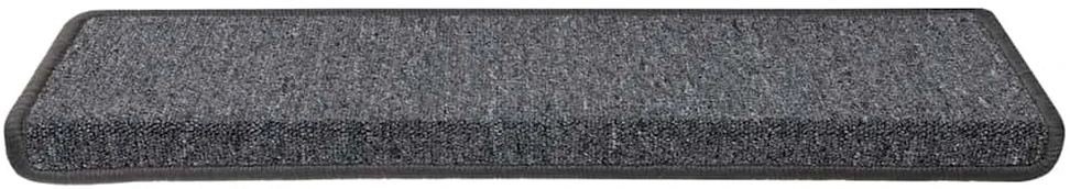 Laiptų kilimėliai, 30 vnt., 65x21x4 cm, tamsiai pilki, stačiakampiai kraštai