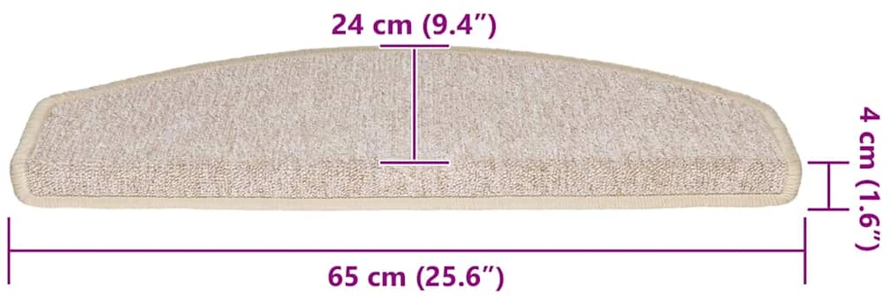 Laiptų kilimėliai, 30 vnt., 65x24x4 cm, pilkai rudi, pusapvaliai, dideli
