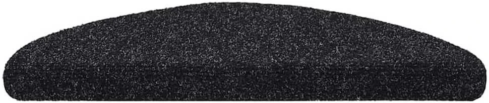 Lipnūs laiptų kilimėliai, 10vnt., juodi, 56x17x3cm