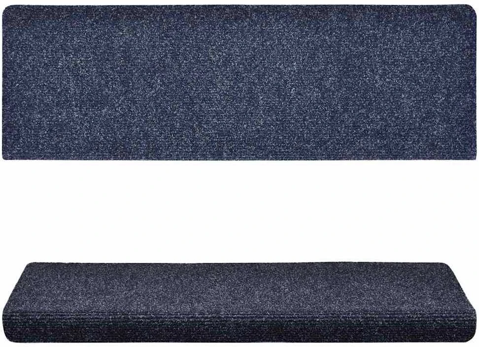 Laiptų kilimėliai, 15vnt., mėlynos spalvos, 65x21x4 cm