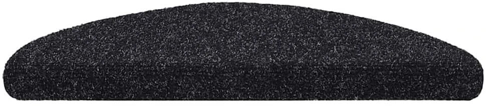Laiptų kilimėliai, lipnūs, 20 vnt., juodi, pusapvaliai, 56x17x3 cm