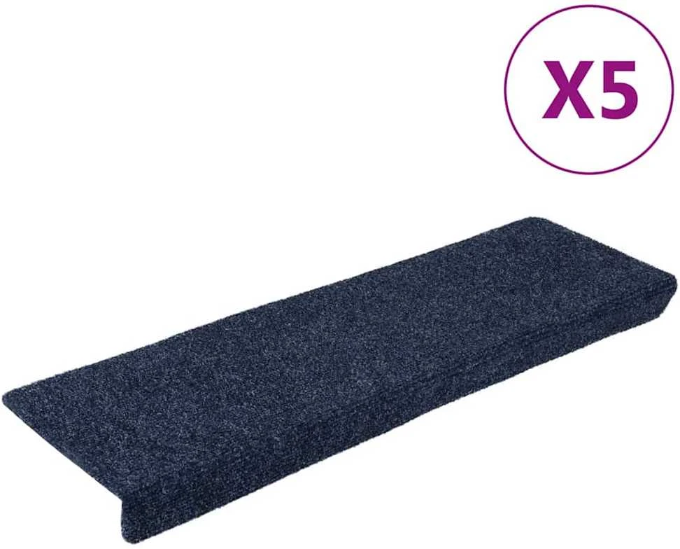 Laiptų kilimėliai, 5vnt., antracito 65x21x4cm perforuoti adatom