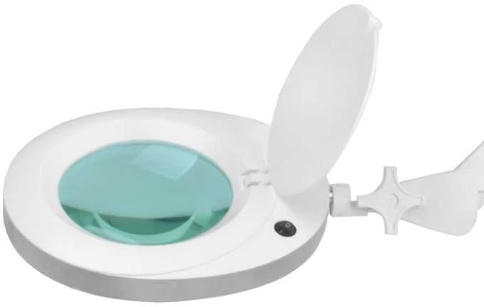 Activeshop Kosmetologinė lempa LED su lupa ir stovu ELEGANTE 60LED 5D 6W Baltas