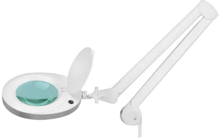 Activeshop Kosmetologinė lempa LED su lupa ir stovu ELEGANTE 60LED 5D 6W Baltas