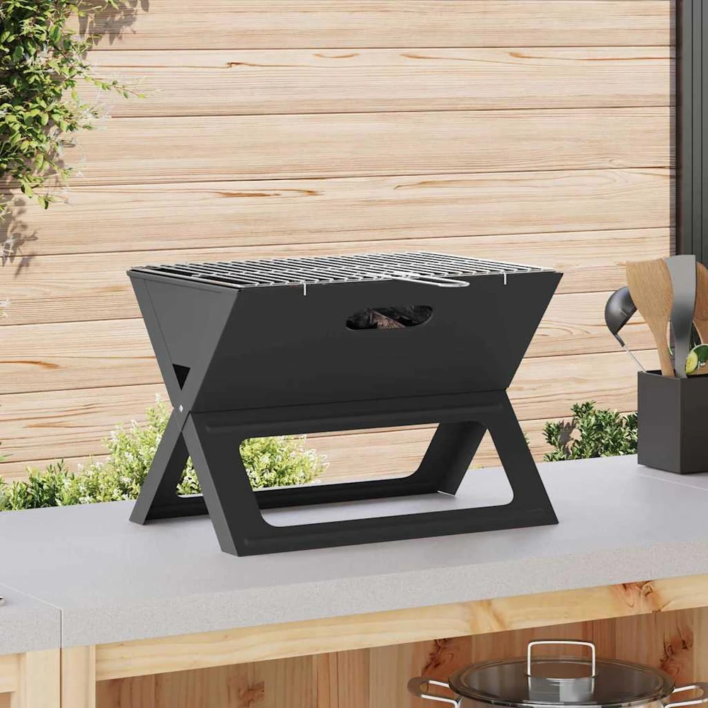 Lauko grilis 46 x 31 x 31 cm Plienas Juoda