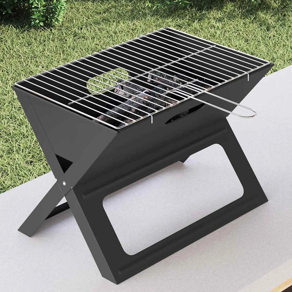 Lauko grilis 46 x 31 x 31 cm Plienas Juoda