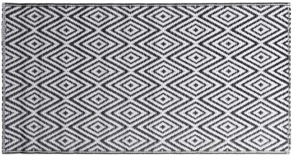 Lauko kilimas, baltos ir juodos spalvos, 120x180cm, PP