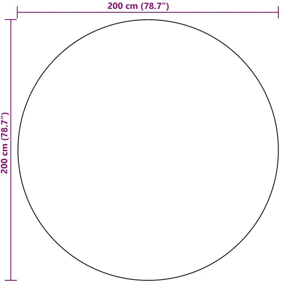 Lauko kilimas, baltos ir juodos spalvos, 200cm skersmens, PP