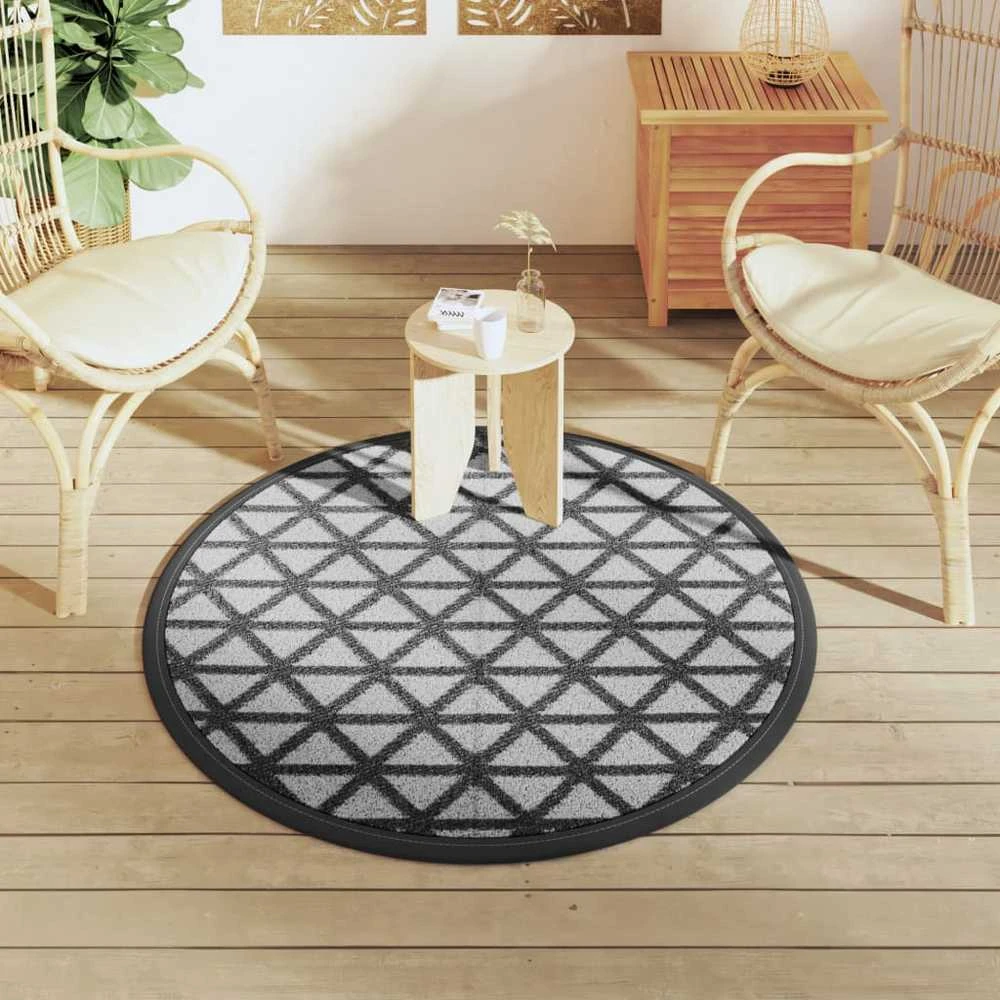 Lauko kilimas, ARAKIL juodos spalvos, 120cm skersmens, PP
