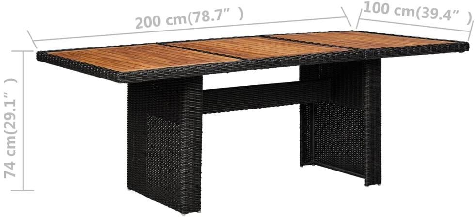 Lauko baldų komplektas Lauko komplektas su pagalvėlėmis, 7 dalių, juodas, poliratanas