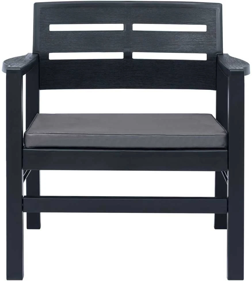 Lauko baldų komplektas Lauko poilsio baldų komplektas, 4d., antrac. sp., plastikas